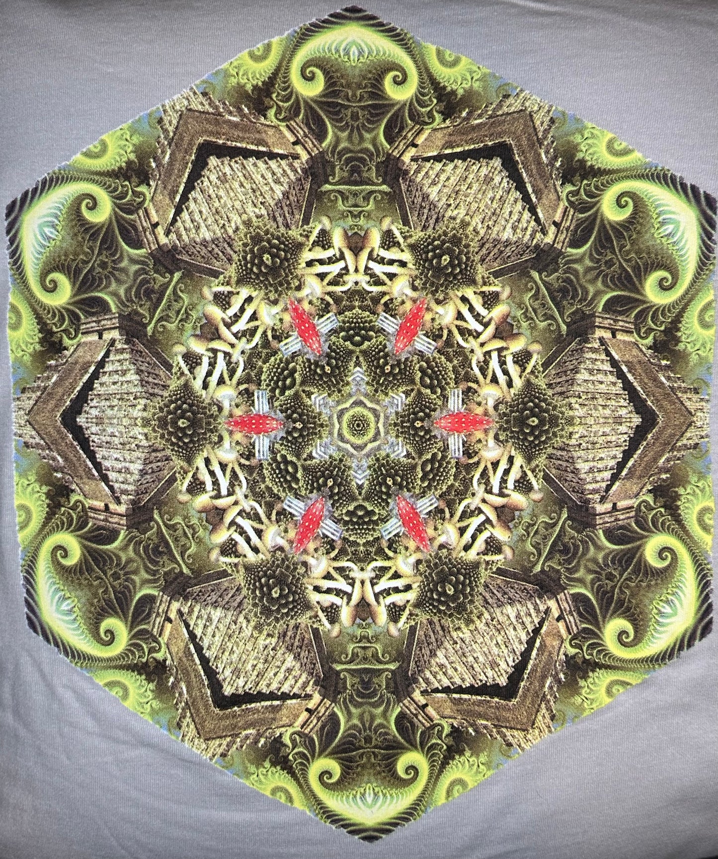 Teonanácatl Mandala - Mist Gray T-Shirt