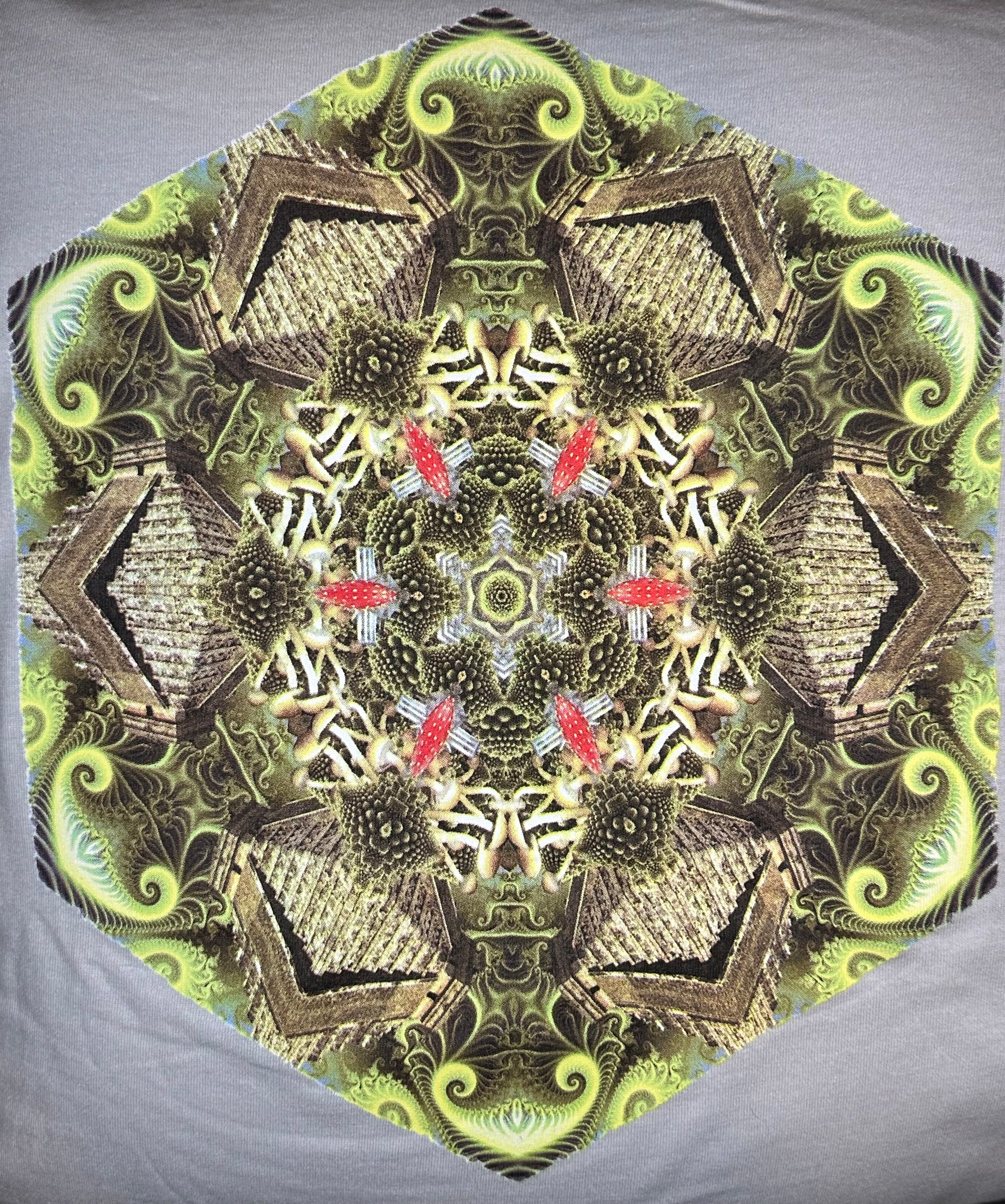 Teonanácatl Mandala - Mist Gray T-Shirt