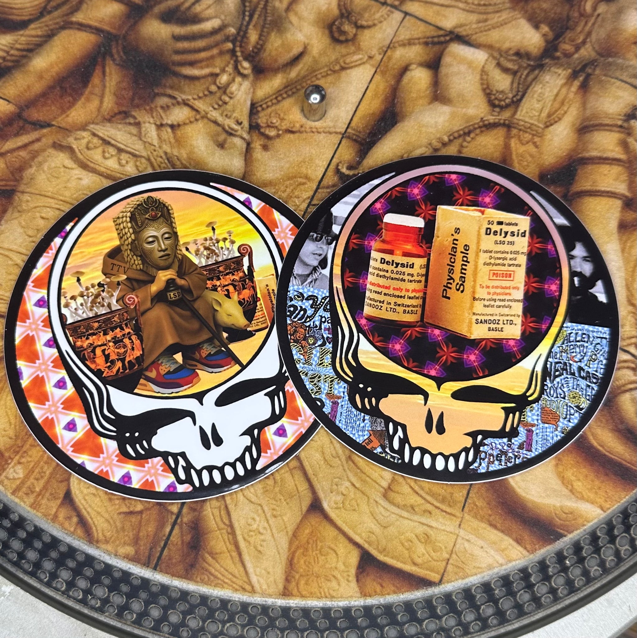 Owsley Stanley & Jerry Garcia, Acid test - TTV logo, Steal Your Face (limited edition sticker pack)