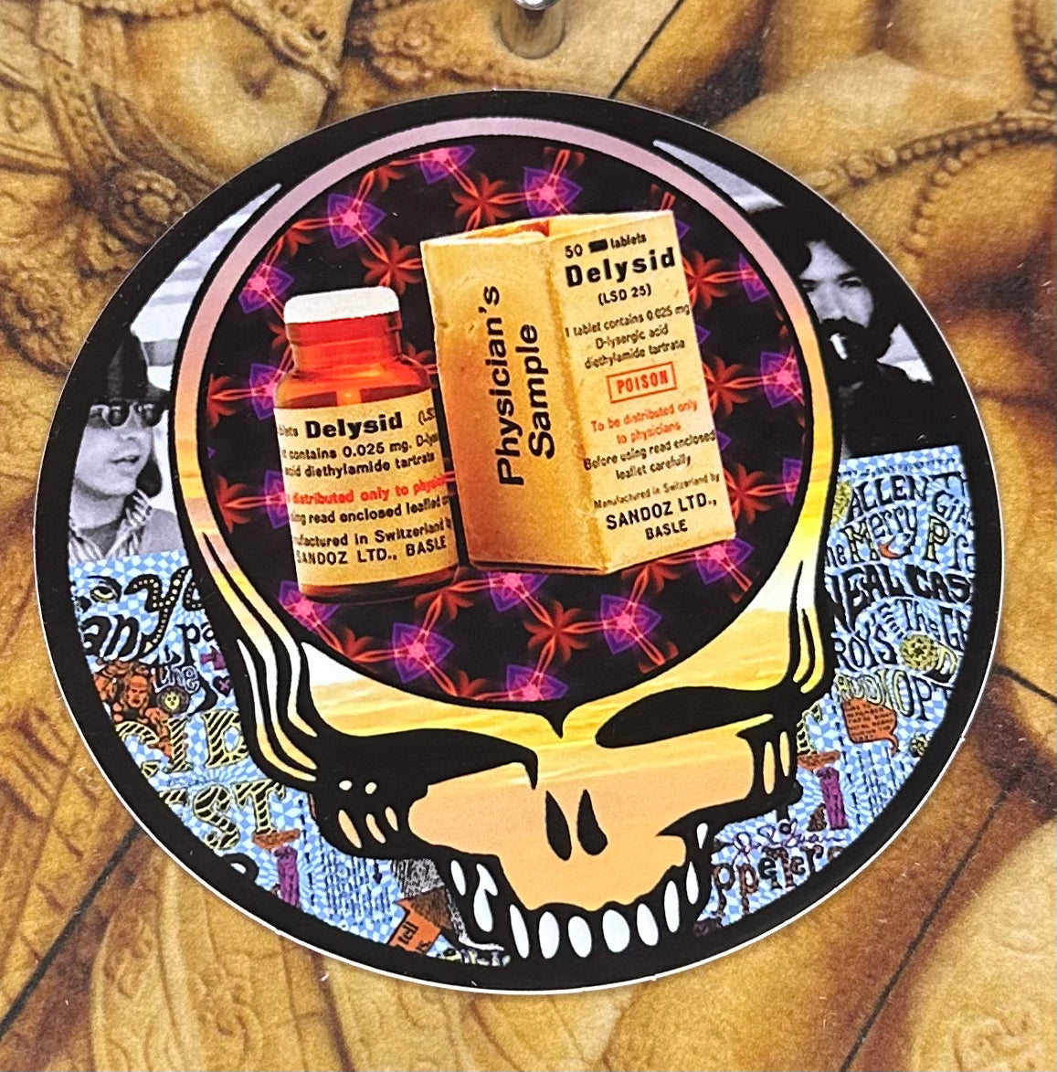 Owsley Stanley & Jerry Garcia, Acid test - TTV logo, Steal Your Face (limited edition sticker pack)