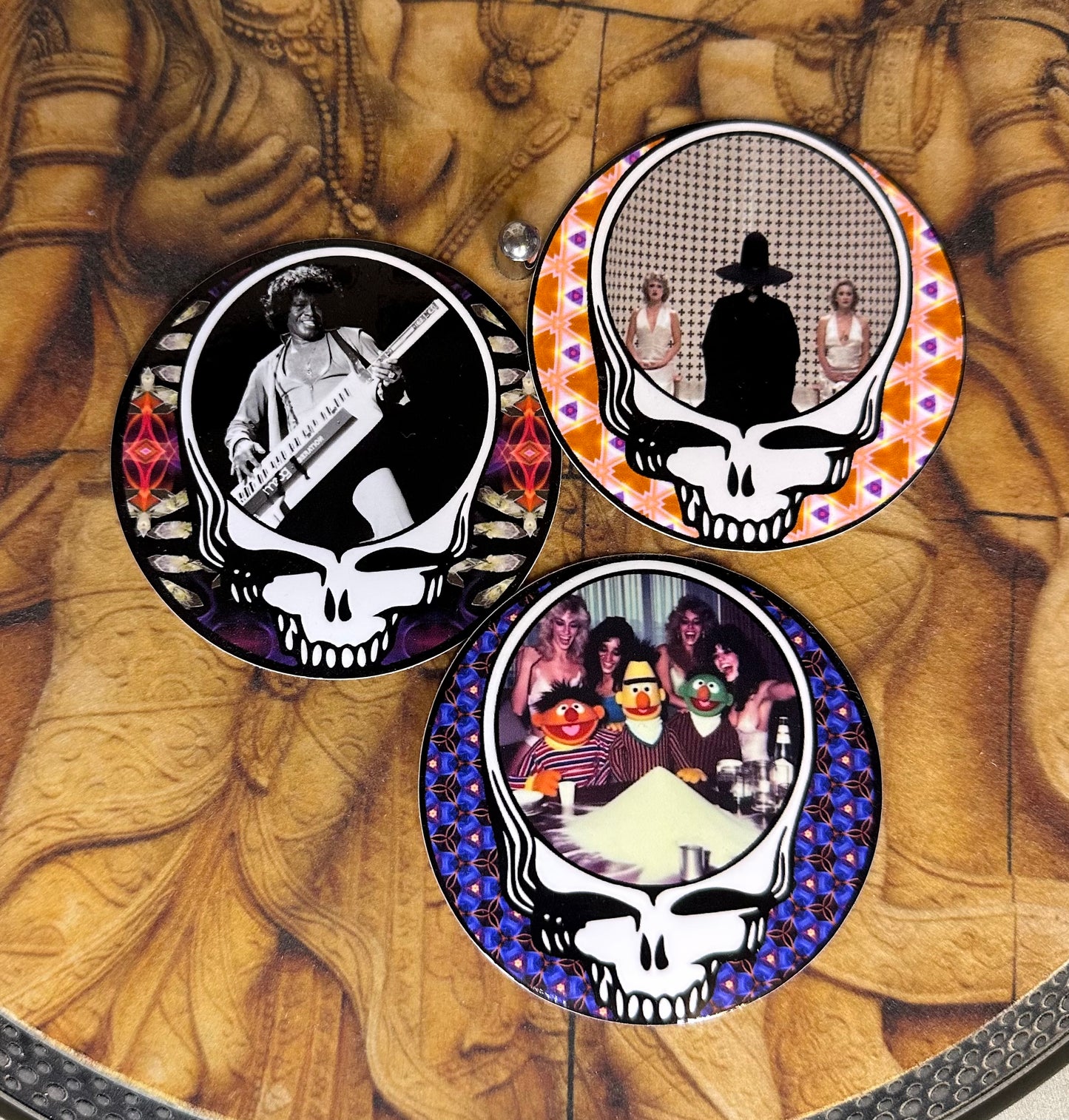 James Brown, The Holy Mountain, Bert and Ernie - Steal Your Face stickers