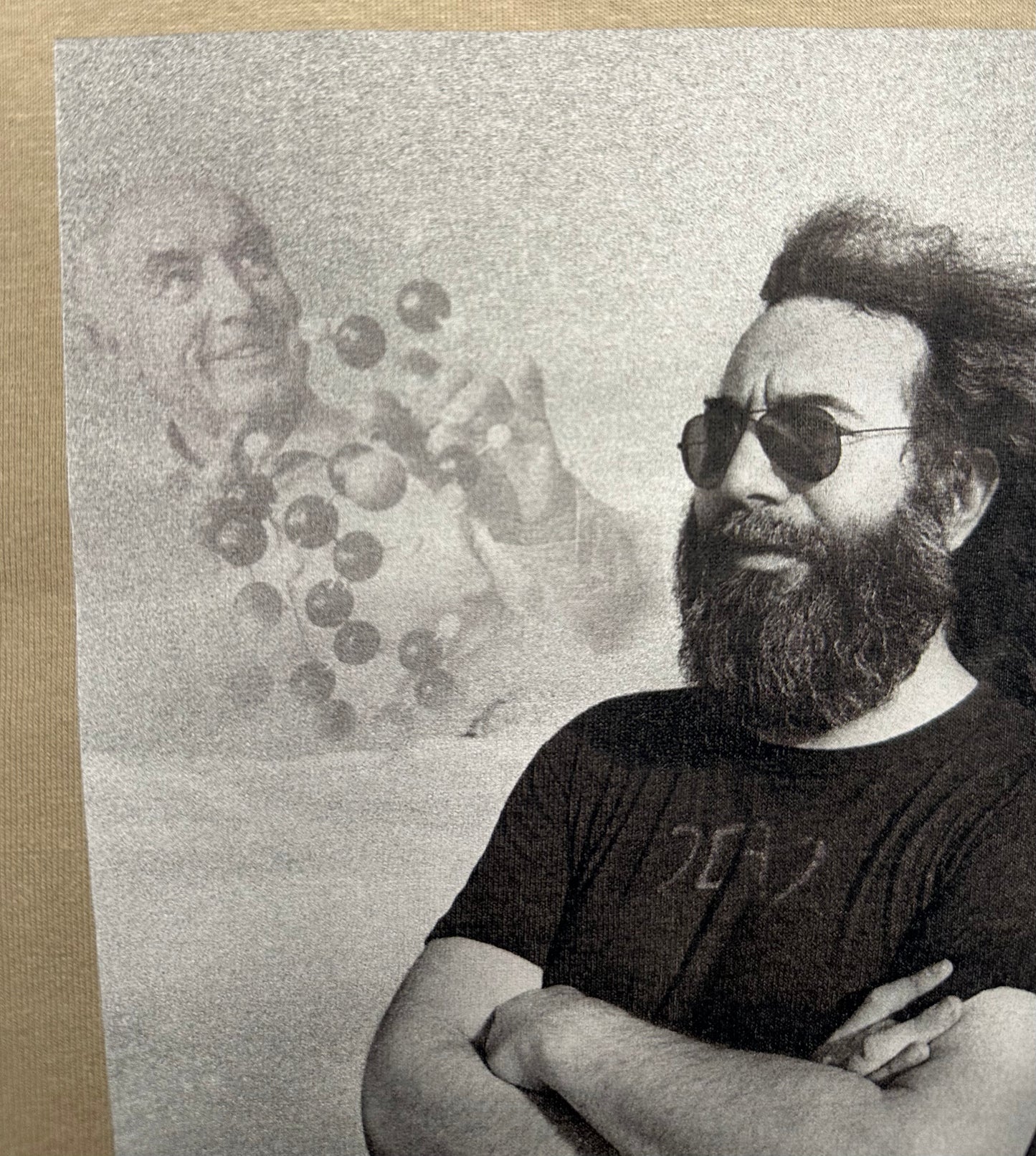 Desert Vision: Jerry Garcia at the Step Pyramid of Djoser with Owsley Stanley, and Albert Hofmann - Sand T-Shirt