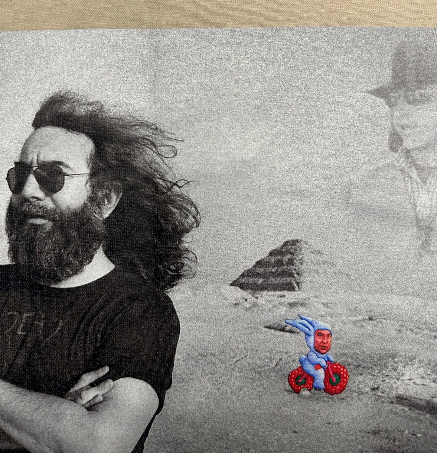 Desert Vision: Jerry Garcia at the Step Pyramid of Djoser with Owsley Stanley, and Albert Hofmann - Sand T-Shirt