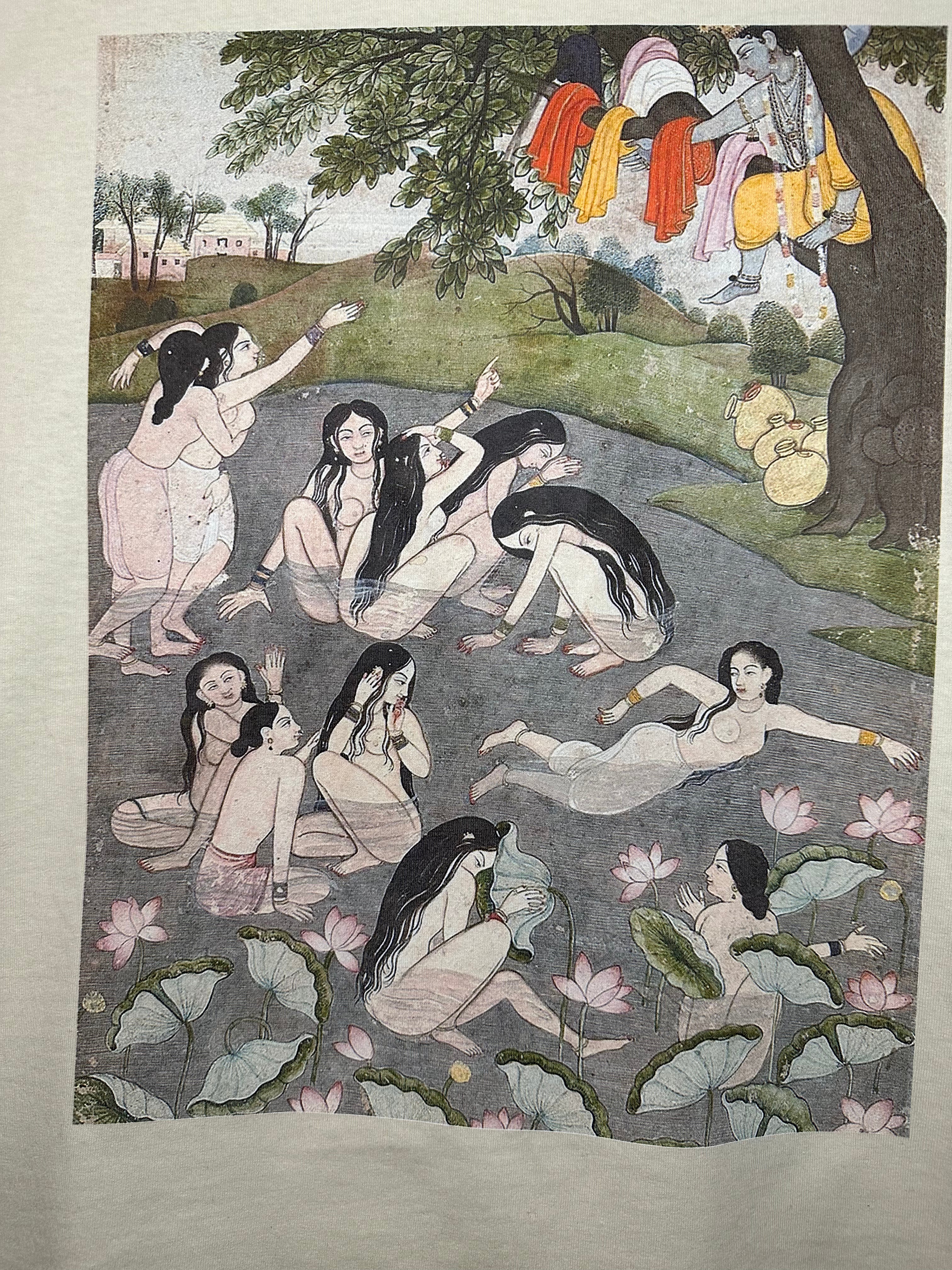 Krishna and the bathing Gopīs - Cream T-Shirt